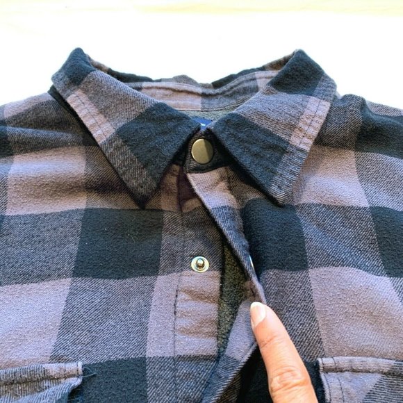 Croft & Barrow Flannel Jacket Shacket Fleece Lined‎ Snap Shirt Plaid 2XB Big - Picture 3 of 12